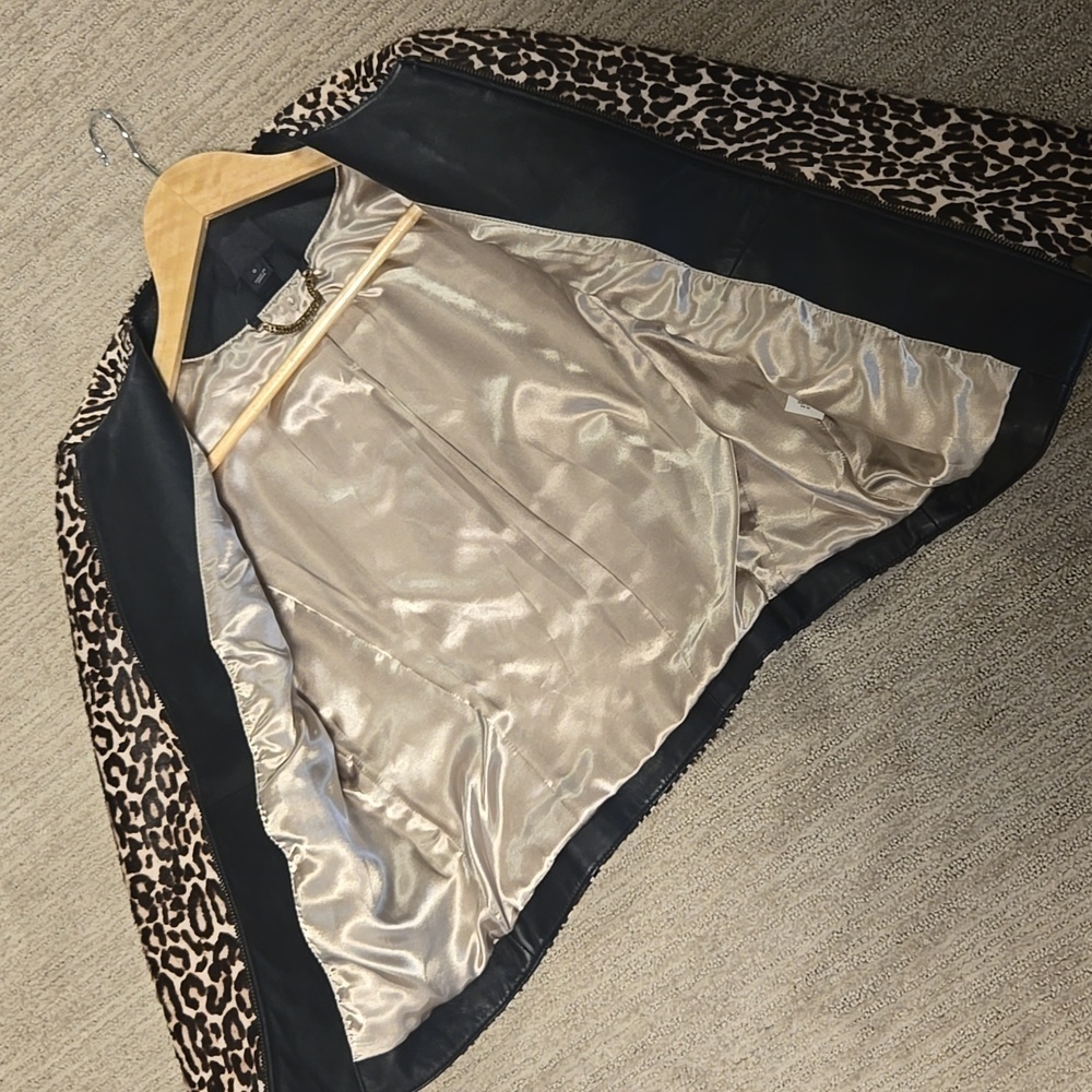 J. Crew Brown Patterned Leather Jacket - image 5